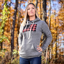 Women's Buffalo Plaid American Flag Hoodie-3