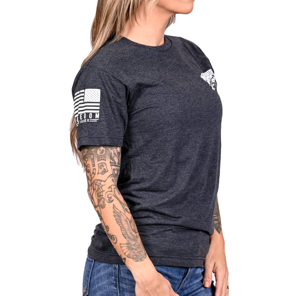 Women's Boyfriend Fit Tree of Liberty Patriotic Tshirt