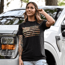 Women's Camo American Flag Boyfriend Fit Patriotic T-Shirt-1