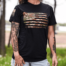Women's Camo American Flag Boyfriend Fit Patriotic T-Shirt-4