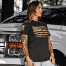 Women's Camo American Flag Boyfriend Fit Patriotic T-Shirt-2