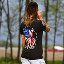 Women's Dangerous Freedom Over Peaceful Slavery Patriotic Boyfriend Fit T-Shirt-4