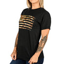 Women's Camo American Flag Boyfriend Fit Patriotic T-Shirt-8