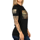 Women's Camo American Flag Boyfriend Fit Patriotic T-Shirt-7