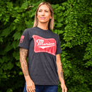 Women's 'Merica Patriotic Boyfriend Fit T-Shirt - Heather Charcoal-3