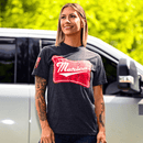 Women's 'Merica Patriotic Boyfriend Fit T-Shirt - Heather Charcoal-1