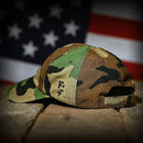Woodland Camo Full Fabric American Flag Range Hat-3