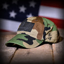Woodland Camo Full Fabric American Flag Range Hat-1