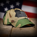 Woodland Camo Full Fabric American Flag Range Hat-5