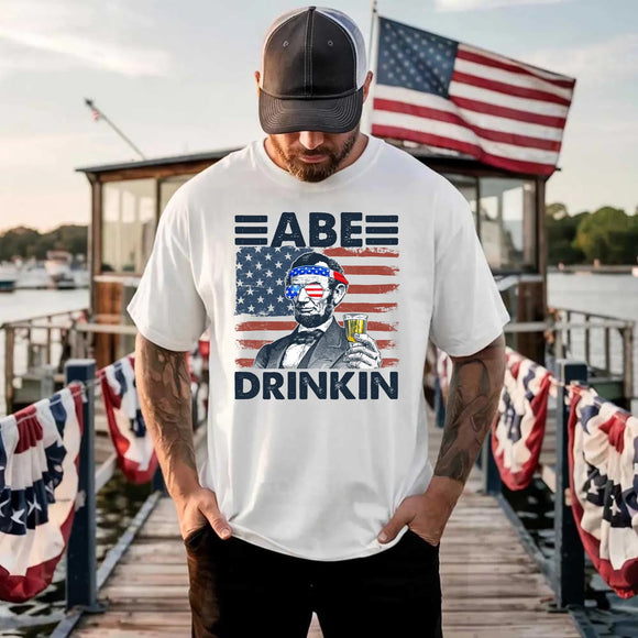 Abe Drinkin 4th of July Shirt – Abraham Lincoln Patriotic Drinking Tee