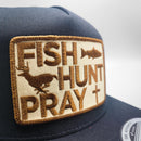 Fish Hunt Pray Christian (Brown) Trucker Hat-2