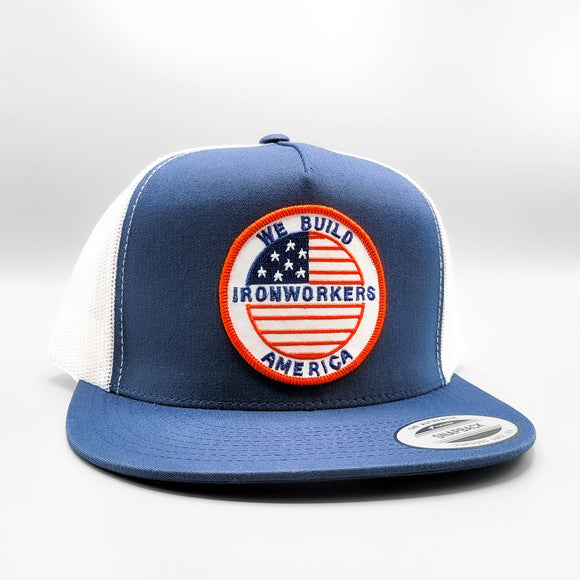 USA Ironworkers "We Build America" Union Welder Navy Trucker Hat