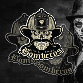 BOMBEROS Sugar Skull Stickers - 3 Pack