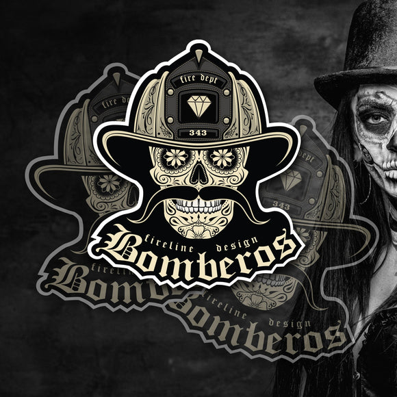 BOMBEROS Sugar Skull Stickers - 3 Pack