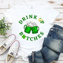 Cheers F*ckers, Drink Up B*tches Saint Paddy Couples T-Shirt-9