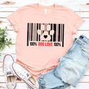 100% Dog Love Barcode With Paw Pet Lover Tee-5