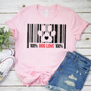 100% Dog Love Barcode With Paw Pet Lover Tee-6