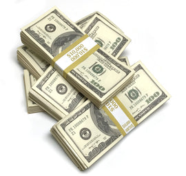 Money Prop - Series 2000 $100's Aged-Look $50,000 Blank Filler 5-Stack Package