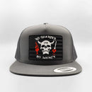 Blackbeard Pirate No Quarter, No Mercy Patriotic Trucker Hat-1