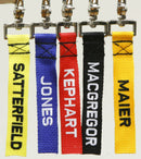 Embroidered Name Tag on 1 Inch Webbing with Clam Clip-1