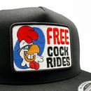 Free Cock Rides Funny Retro Trucker Hat-2