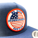 USA Ironworkers "We Build America" Union Welder Navy Trucker Hat-2