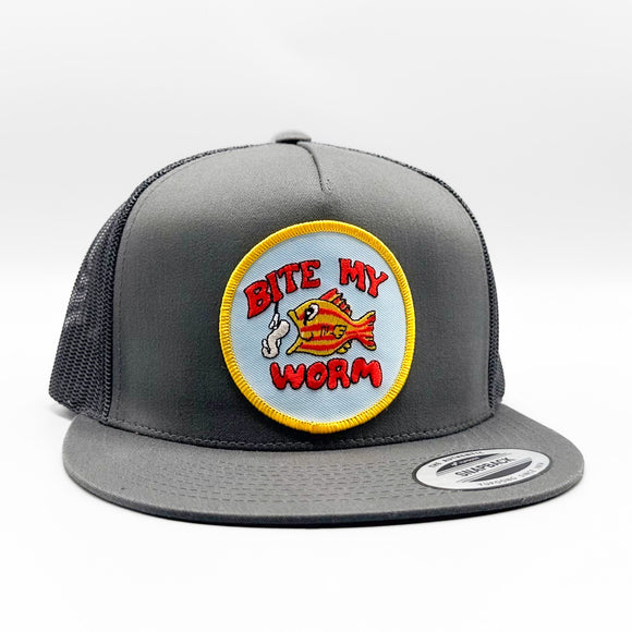 Bite My Worm Funny Fishing Trucker Hat