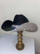 Square shaped Black & Crystal Hat-2