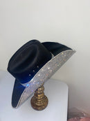 Square shaped Black & Crystal Hat-5
