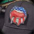 American Flag Lips - 3" PVC Patch-1