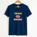🍾 Team Bride & The Bride 💍 Bachelorette Party Matching V-Neck T-Shirts-12