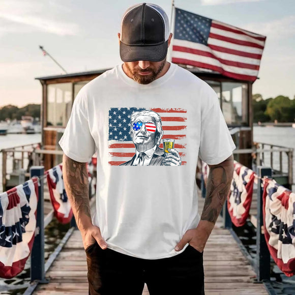 Donald Trump Drinking Party T Shirt Crew Neck Unisex