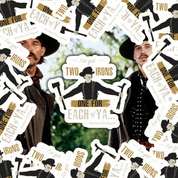 Doc Holiday "Two Irons" Sticker